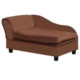 Pet Sofa Bed Couch with Storage, Pet Sofa for Cats and Small Dogs, Brown