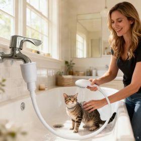 Portable Handheld Faucet Sprayer, Easy To Install Faucet Adapter, Shower Head For Shampooing And Pet Bathing, Durable ABS Material, Ideal For Hom (Option: White)